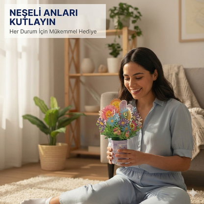 3D Açılır Çiçek Buketi