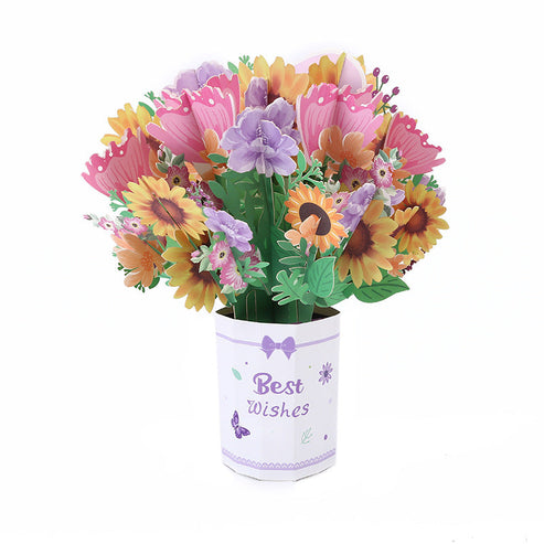 3D Açılır Çiçek Buketi